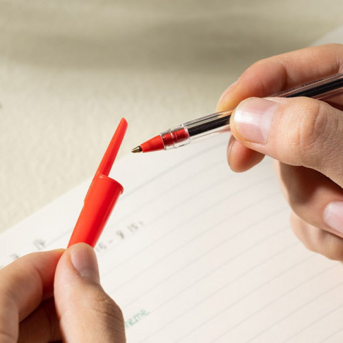 Набор ручек шариков. Deli Think EQ4-MT прозрачный d=1мм ассор. черн. индив. пак.ев. (10шт) кругл. 3цв.