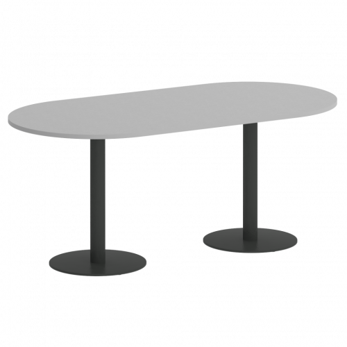 Home Office Стол овальный VR.SP-5-180.1 Серый/Антрацит металл 1800*900*750