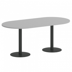 Home Office Стол овальный VR.SP-5-180.1 Серый/Антрацит металл 1800*900*750