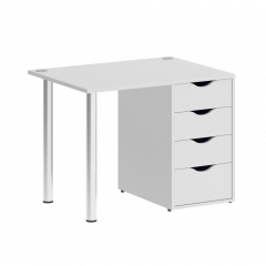 Home Office Стол письменный VR.SP-3-98.4 Белый/Хром опоры 980*720*750