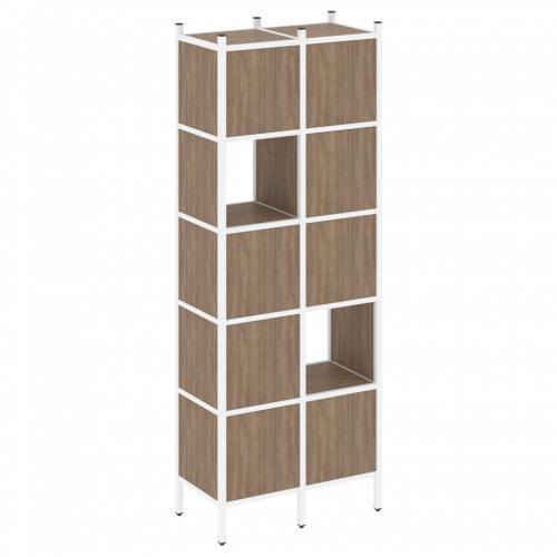 Loft Прямой стеллаж наборный VR.L-05 Дуб аризона/Белый металл 862*446*1869