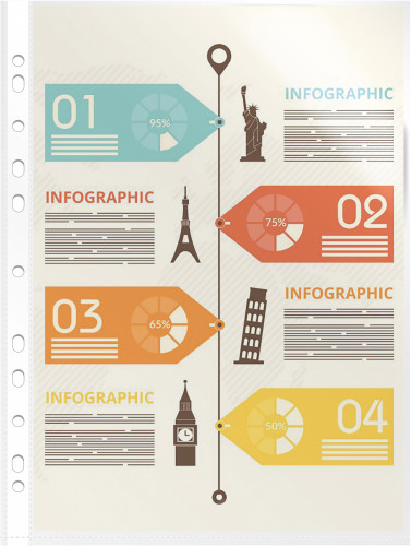 Папка-вкладыш Бюрократ Люкс 013BKLUX тисненые А4+ 50мкм (упак.:100шт)