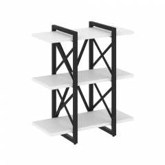 Loft Стеллаж на регулируемых опорах-3 полки VR.L-MST.O-3.4V Белый бриллиант/Чёрный металл 800*400*910