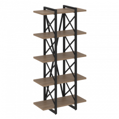 Loft Стеллаж на регулируемых опорах-5 полок VR.L-MST.O-5.4V Дуб аризона/Чёрный металл 800*400*1650