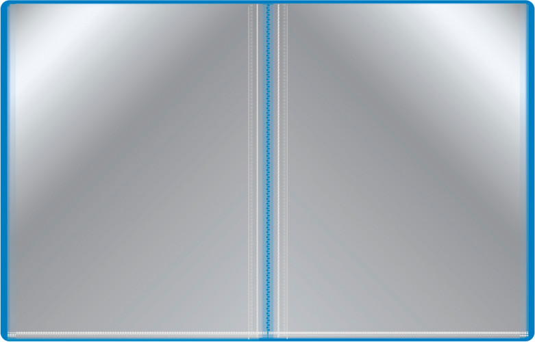 Папка с 80 прозр.вклад. Бюрократ -BPV80BLUE A4 пластик 0.8мм торц.карм с бум. встав синий