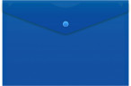 Конверт на кнопке Бюрократ -PK804A5NBLU A5 непрозрачный пластик 0.18мм синий