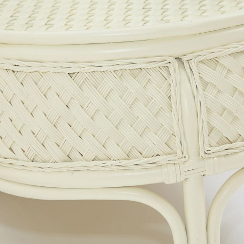 Комплект обеденный "ANDREA GRAND" (стол со стеклом+6 кресел+ подушки), TCH White (белый), Ткань рубчик, цвет кремовый