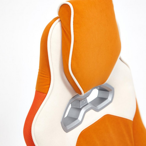 Кресло ARENA, флок/ткань, молочный/оранжевый, 4/18/07