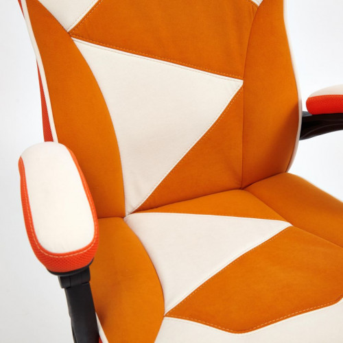 Кресло ARENA, флок/ткань, молочный/оранжевый, 4/18/07