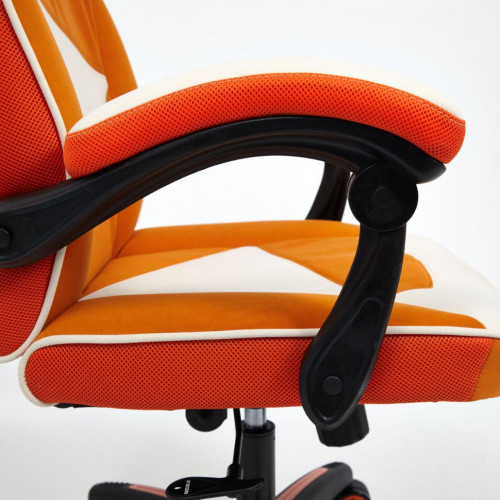 Кресло ARENA, флок/ткань, молочный/оранжевый, 4/18/07