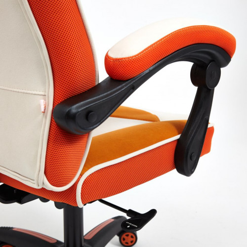 Кресло ARENA, флок/ткань, молочный/оранжевый, 4/18/07