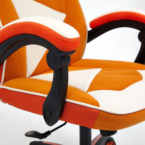 Кресло ARENA, флок/ткань, молочный/оранжевый, 4/18/07