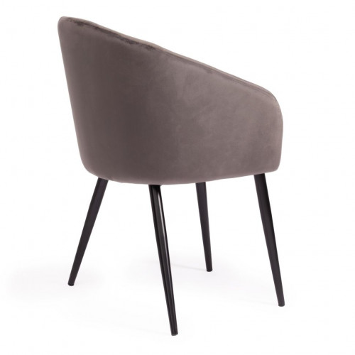 Кресло LA FONTAIN (mod. 004), вельвет/металл, 60 х 57 х 84 см , серый (HLR 24)/черный