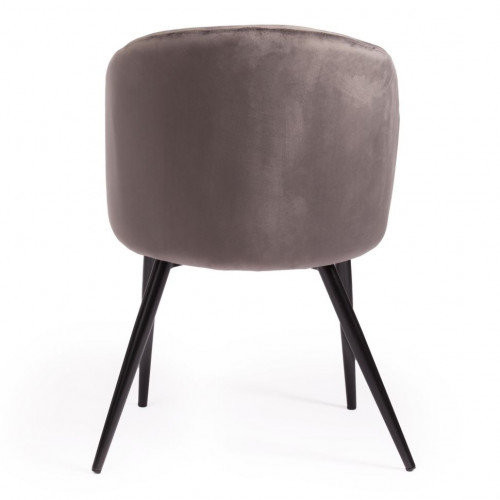 Кресло LA FONTAIN (mod. 004), вельвет/металл, 60 х 57 х 84 см , серый (HLR 24)/черный