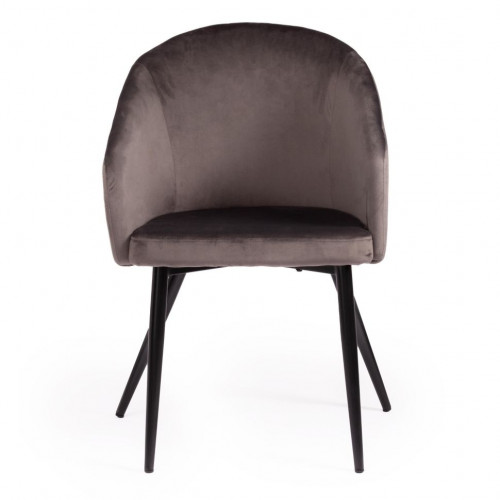 Кресло LA FONTAIN (mod. 004), вельвет/металл, 60 х 57 х 84 см , серый (HLR 24)/черный