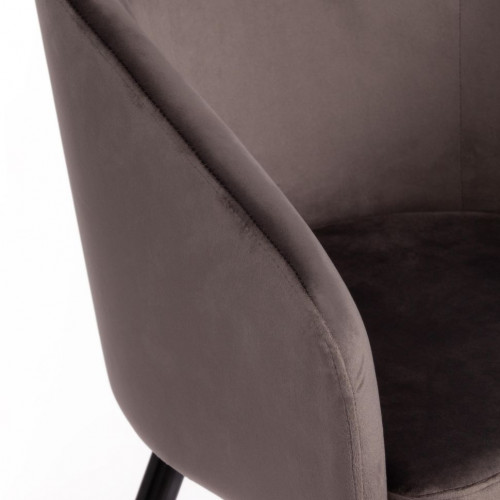 Кресло LA FONTAIN (mod. 004), вельвет/металл, 60 х 57 х 84 см , серый (HLR 24)/черный
