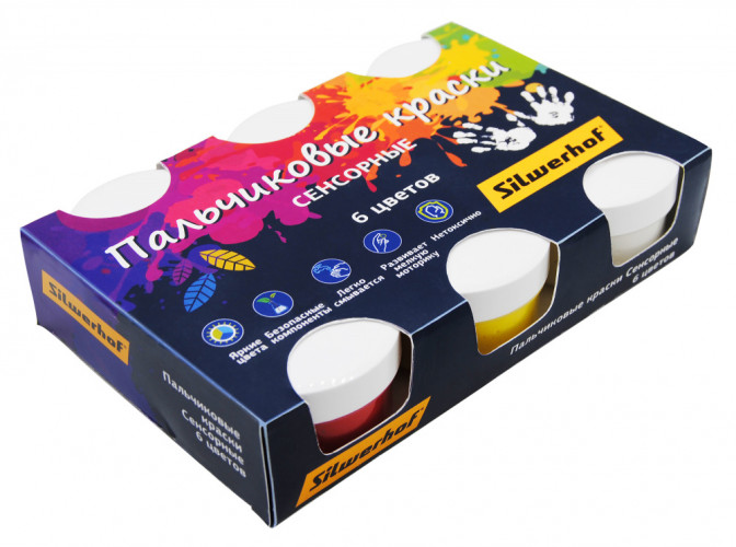 Краски Silwerhof Сенсорные 961138-06 Цветландия пальчиковые 6цв. 60мл.