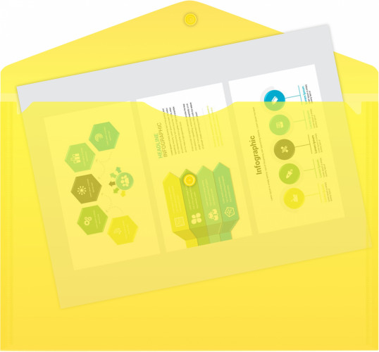 Конверт на кнопке Buro -PK120BU/YEL A4 пластик 0.12мм желтый