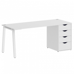 Home Office Стол письменный VR.SP-3-178.4.A Белый/Белый металл 1780*720*750