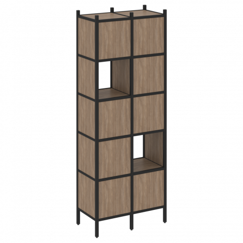 Loft Прямой стеллаж наборный VR.L-05 Дуб аризона/Чёрный металл 862*446*1869