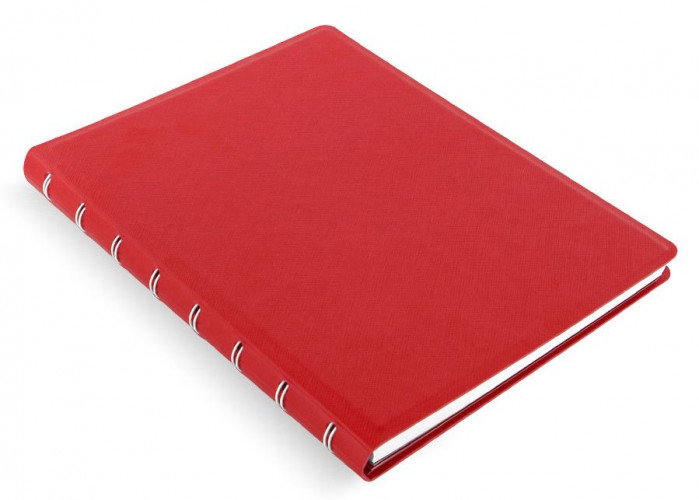Тетрадь Filofax SAFFIANO 115033 A5 PU 56л линейка съемные листы спираль двойная красный