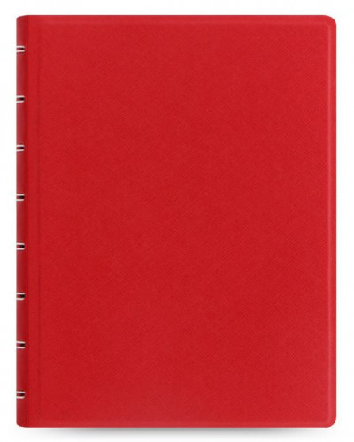Тетрадь Filofax SAFFIANO 115033 A5 PU 56л линейка съемные листы спираль двойная красный