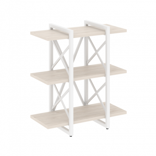 Loft Стеллаж на регулируемых опорах-3 полки VR.L-MST.O-3.4V Денвер светлый/Белый металл 800*400*910