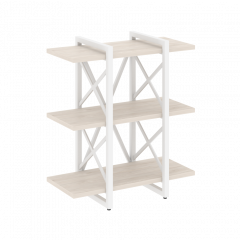 Loft Стеллаж на регулируемых опорах-3 полки VR.L-MST.O-3.4V Денвер светлый/Белый металл 800*400*910