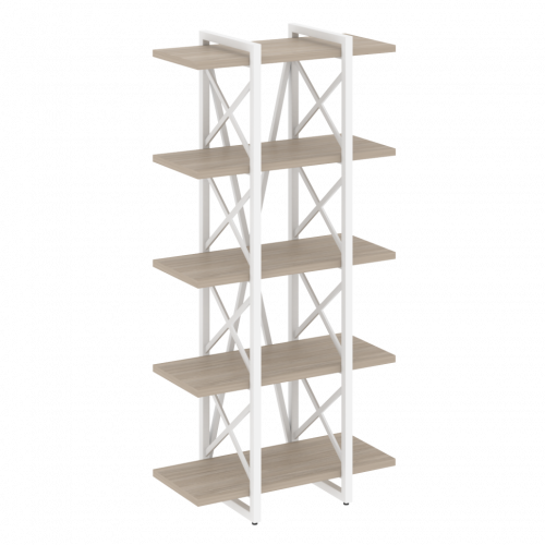 Loft Стеллаж на регулируемых опорах-5 полок VR.L-MST.O-5.4V Дуб аттик/Белый металл 800*400*1650