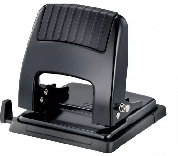 Дырокол Kw-Trio 09665BLACK макс.:30лист. металл черный отв.:2 с линейкой