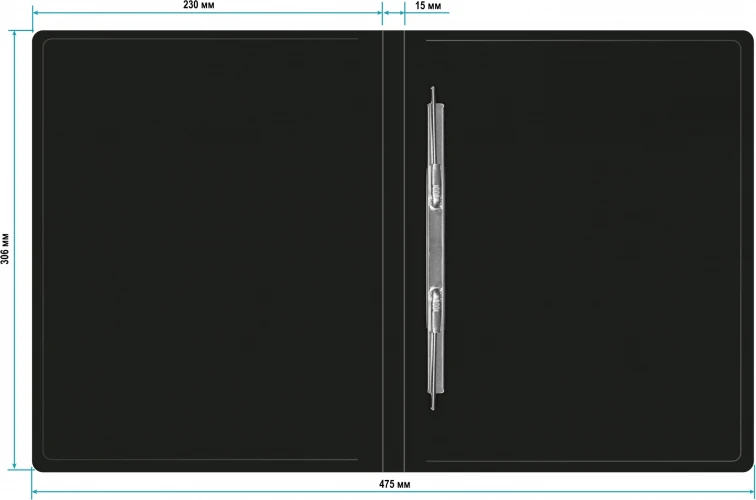 Папка метал.пруж.скоросш. Buro -ECB04PBLACK A4 пластик 0.5мм черный