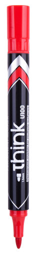 Набор маркеров перманентных Deli EU10040-P Think круглый пиш. наконечник 1.5мм красный (12шт.)