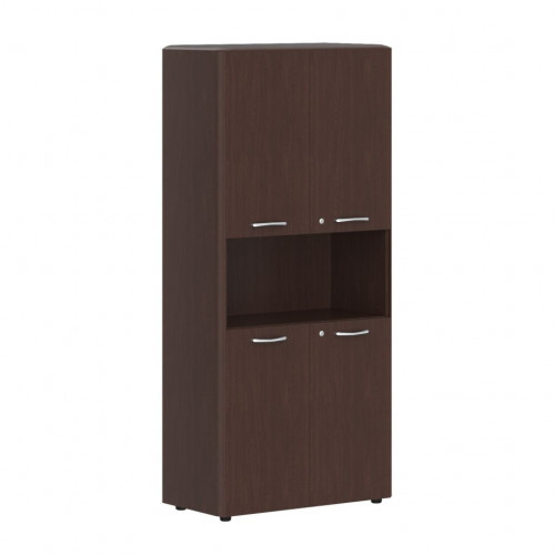 Шкаф с замками на глухих малых дверях и обвязкой DHC 85.4(Z) Венге Магия 892х450х1950 DIONI