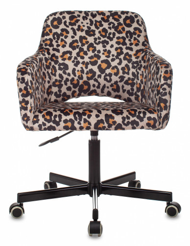 Кресло Бюрократ CH-380M леопардовый Italia LEO крестов. металл черный