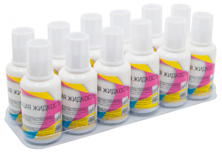 Жидкость коррект. Silwerhof Classic 443032 на основе растворителя кисточка белый 20мл