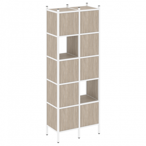 Loft Прямой стеллаж наборный VR.L-05 Дуб аттик/Белый металл 862*446*1869