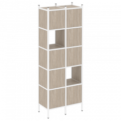 Loft Прямой стеллаж наборный VR.L-05 Дуб аттик/Белый металл 862*446*1869
