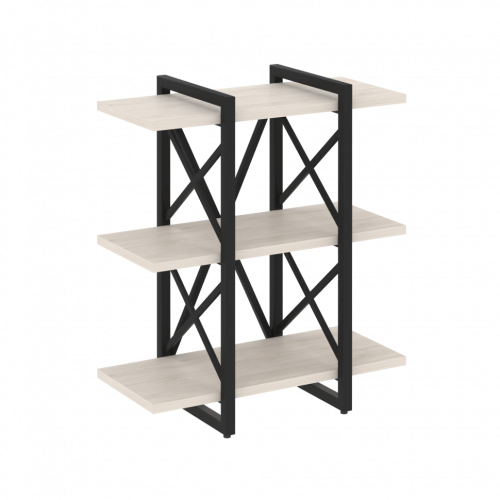 Loft Стеллаж на регулируемых опорах-3 полки VR.L-MST.O-3.4V Денвер светлый/Чёрный металл 800*400*910