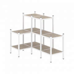 Loft Угловой внутренний стеллаж наборный VR.L-37 Дуб аттик/Белый металл 862*1278*1047