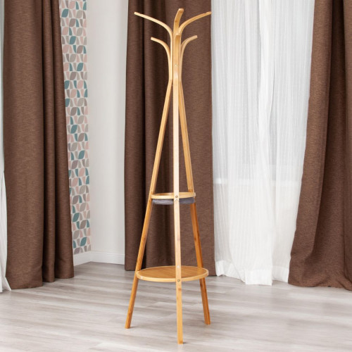 Вешалка (mod. JWFU-3464), прессованный бамбук, 38,3 х 38,3 х 170 см, натуральный