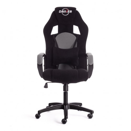 Кресло DRIVER (22), флок/ткань, черный/серый, 35/TW-12