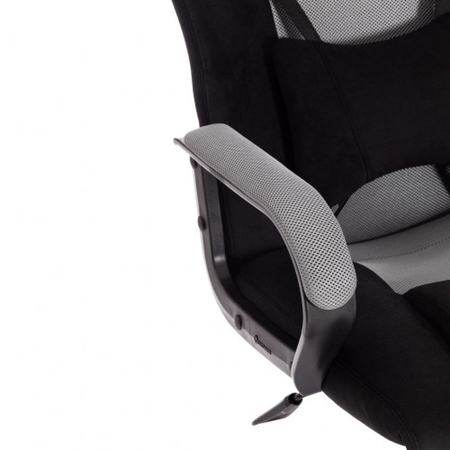 Кресло DRIVER (22), флок/ткань, черный/серый, 35/TW-12