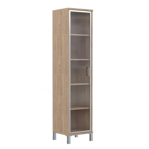 Шкаф-колонка высокая со стеклянной дверью в AL-рамке B 431.8 Дуб Девон 475х450х2054 BORN