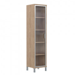 Шкаф-колонка высокая со стеклянной дверью в AL-рамке B 431.8 Дуб Девон 475х450х2054 BORN
