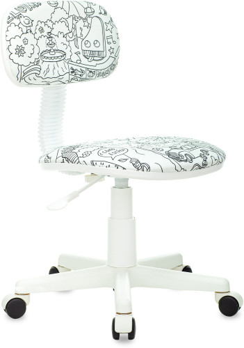 Кресло детское Бюрократ CH-W201NX белый раскраска крестов. пластик пластик белый