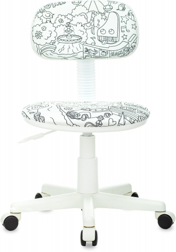 Кресло детское Бюрократ CH-W201NX белый раскраска крестов. пластик пластик белый