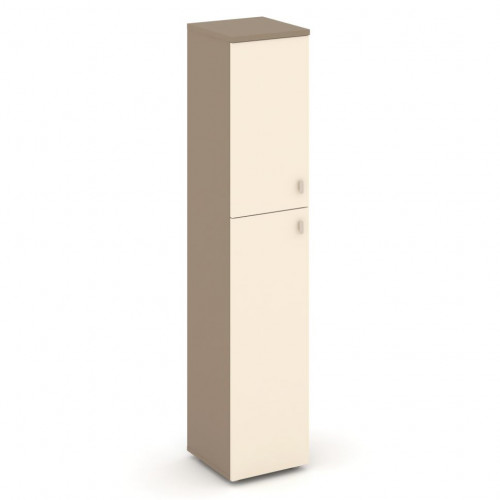 Estetica Шкаф высокий узкий лев. (1 сред. фасад ЛДСП+1 низ. ЛДСП) ES.SU-1.8 (L) Латте/Сатин 400*420*1977