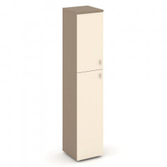 Estetica Шкаф высокий узкий лев. (1 сред. фасад ЛДСП+1 низ. ЛДСП) ES.SU-1.8 (L) Латте/Сатин 400*420*1977