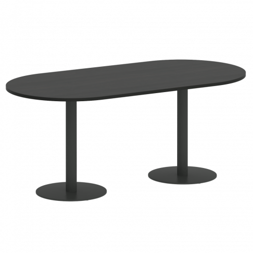 Home Office Стол овальный VR.SP-5-180.1 Суар тёмный/Антрацит металл 1800*900*750