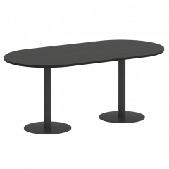 Home Office Стол овальный VR.SP-5-180.1 Суар тёмный/Антрацит металл 1800*900*750